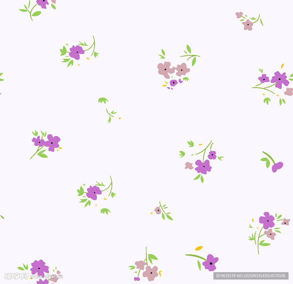 紫色小花無(wú)縫圖案背景