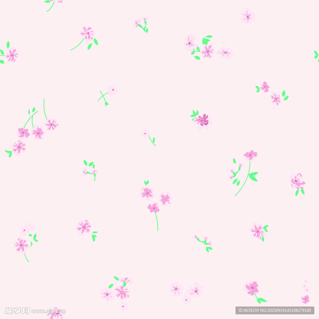 粉色小花簡約背景圖案