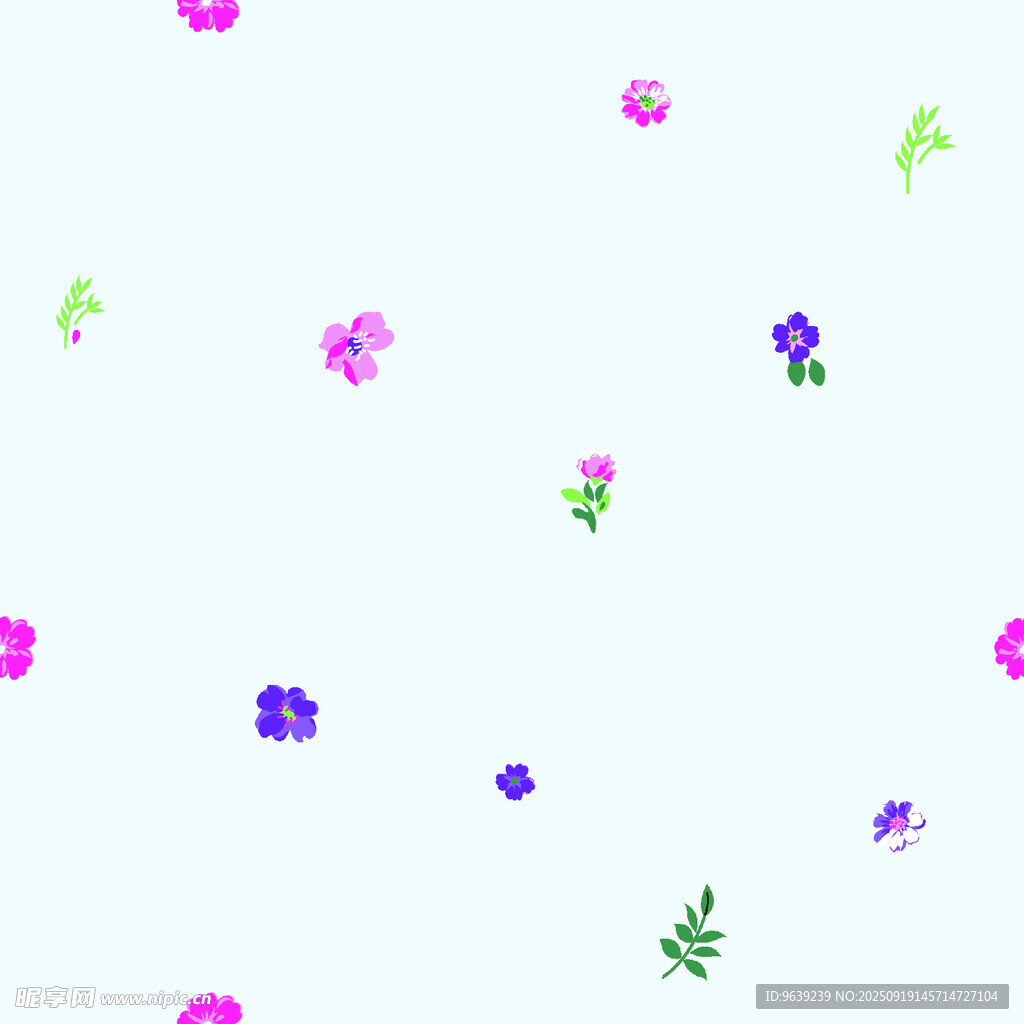 手繪多彩小花圖案背景
