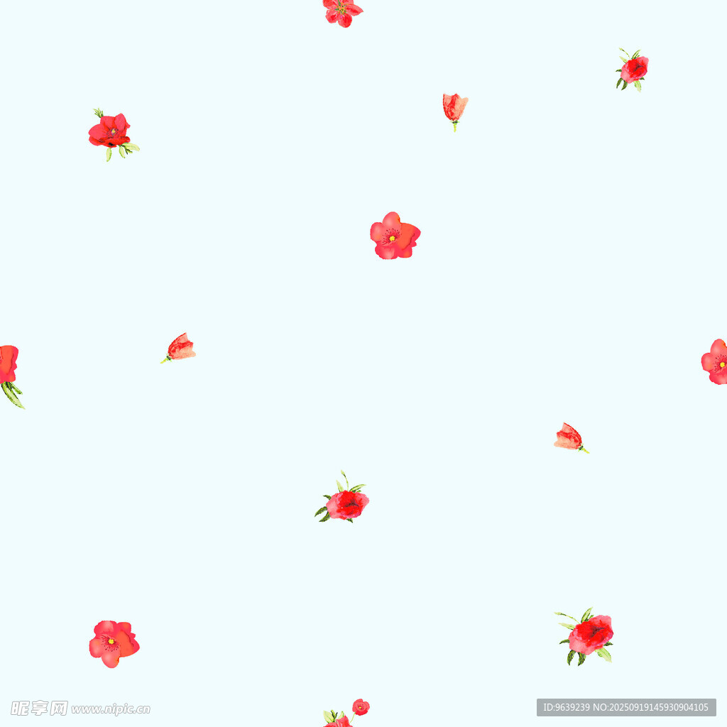 白色背景上的紅色小花