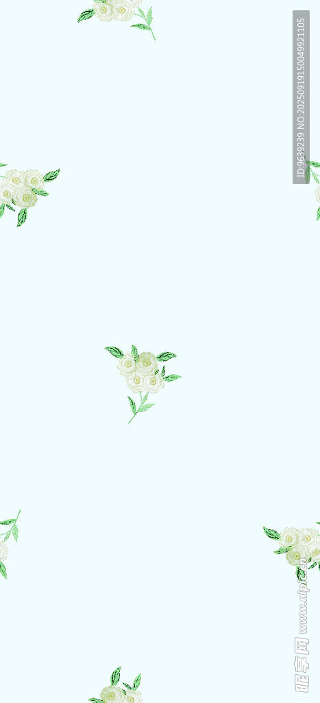 清新綠葉花卉圖案背景