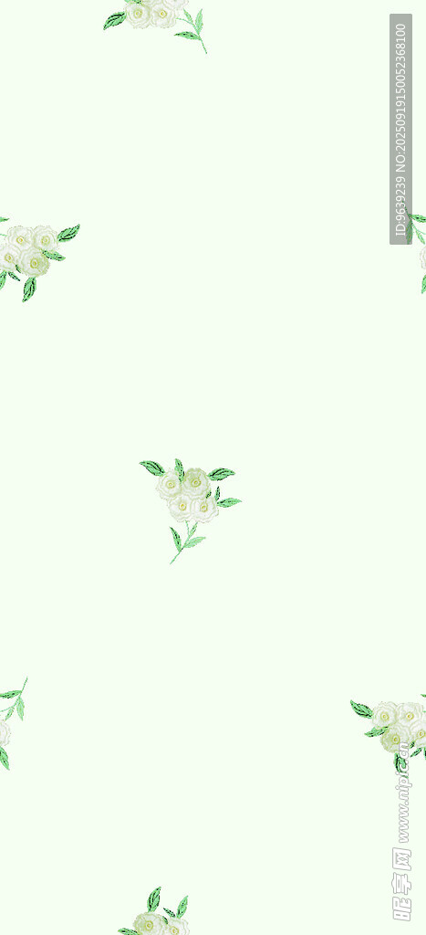 清新綠葉花卉無(wú)縫圖案