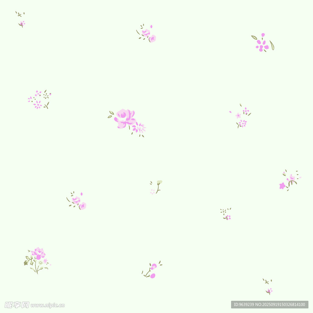 淡粉花朵點(diǎn)綴淺色背景