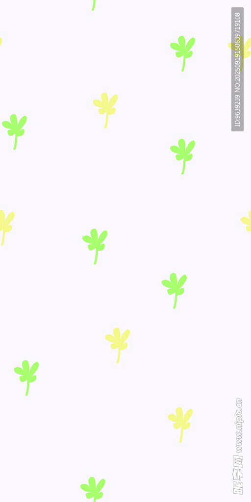 清新綠葉花朵底紋圖案