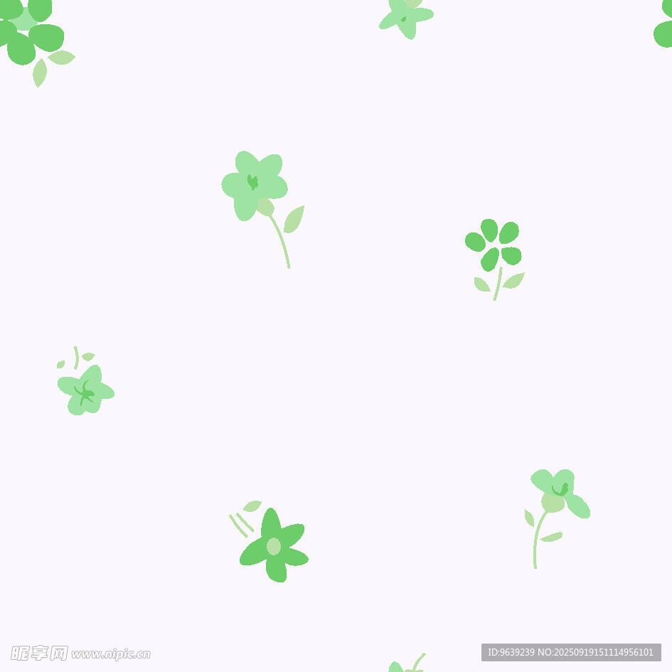 清新綠色小花簡(jiǎn)約圖案