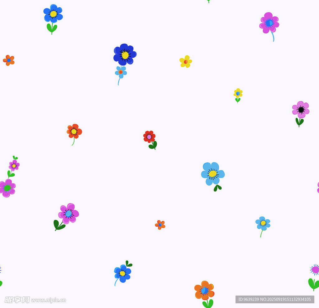 多彩小花無縫圖案背景