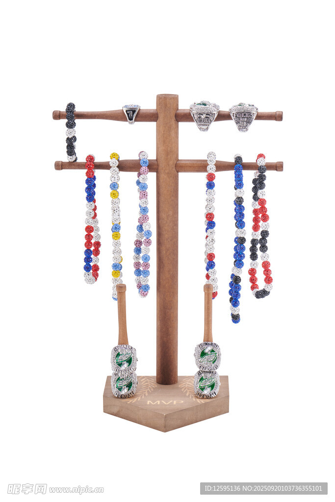 木質(zhì)首飾架展示多彩飾品