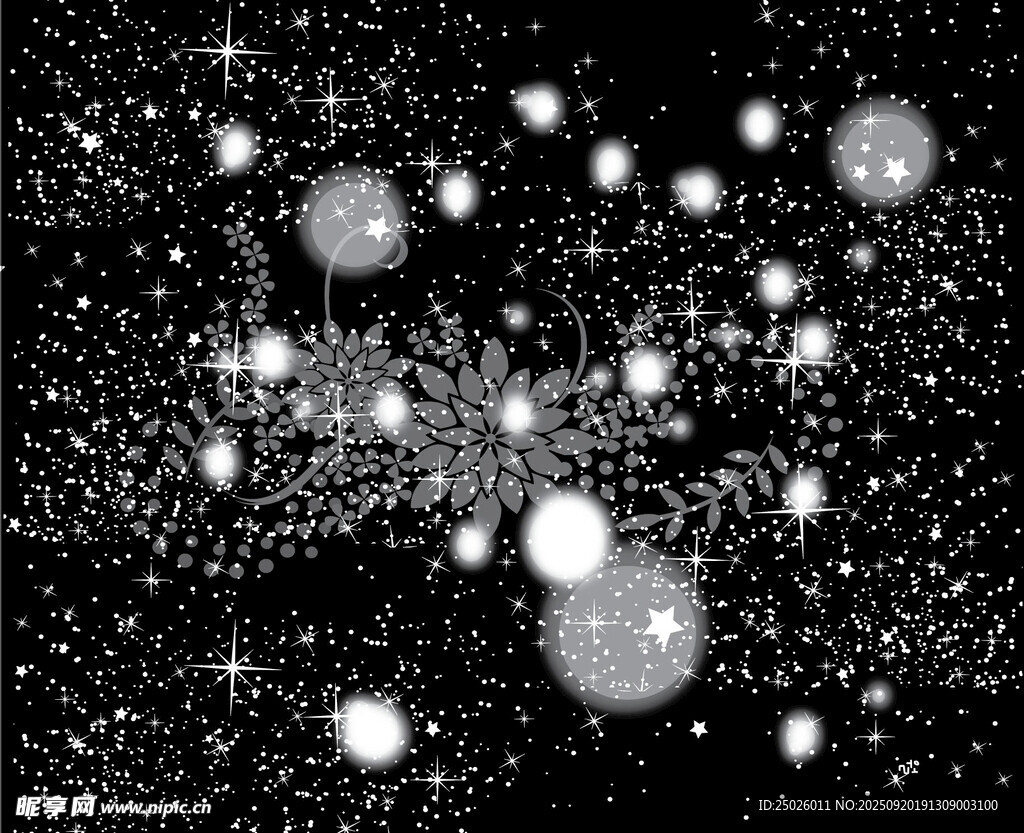 夢(mèng)幻黑白星空粒子效果