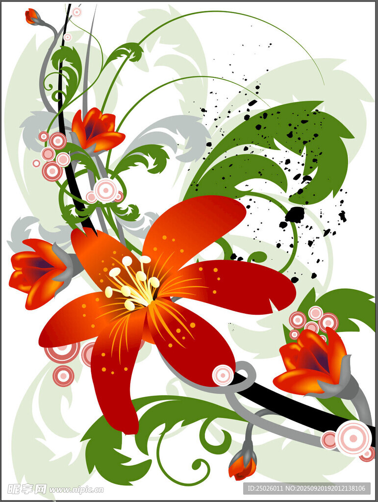 絢麗花卉藝術(shù)圖案