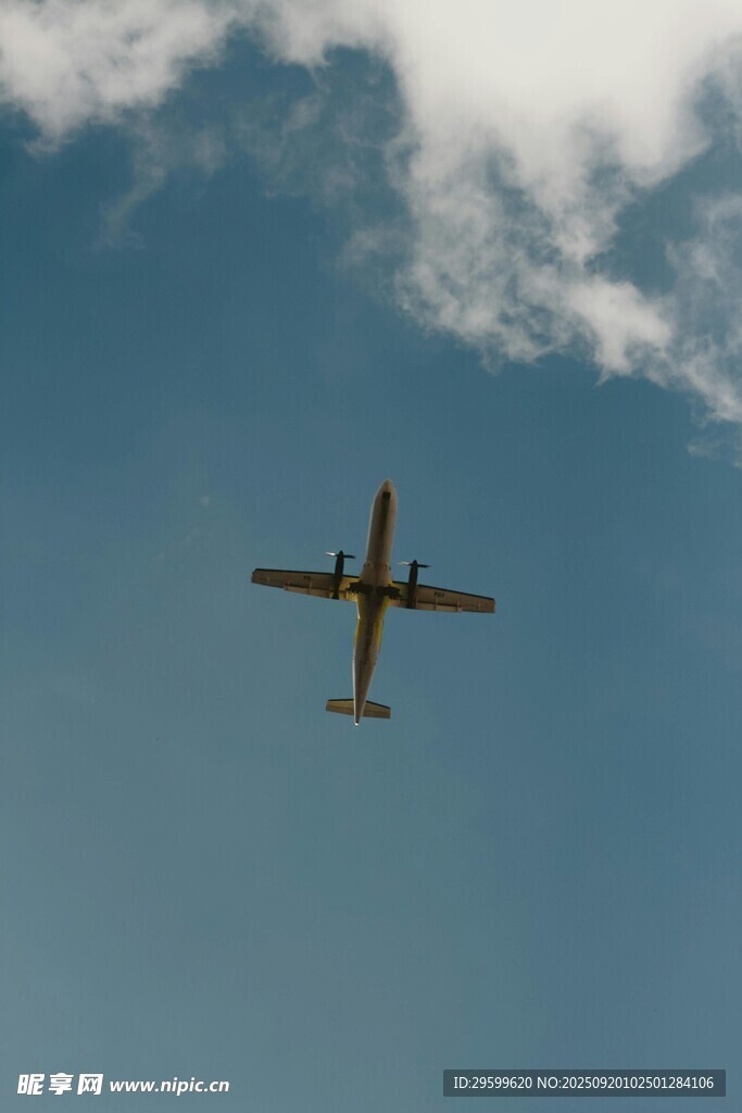 藍天中飛行的小型飛機