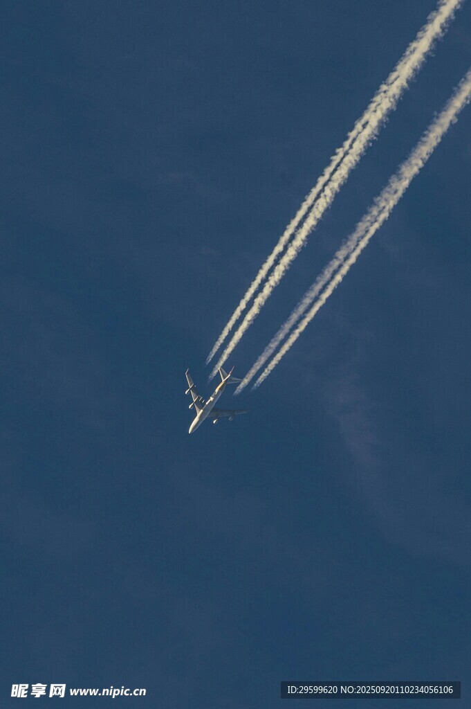 飛機高空飛行留下尾跡
