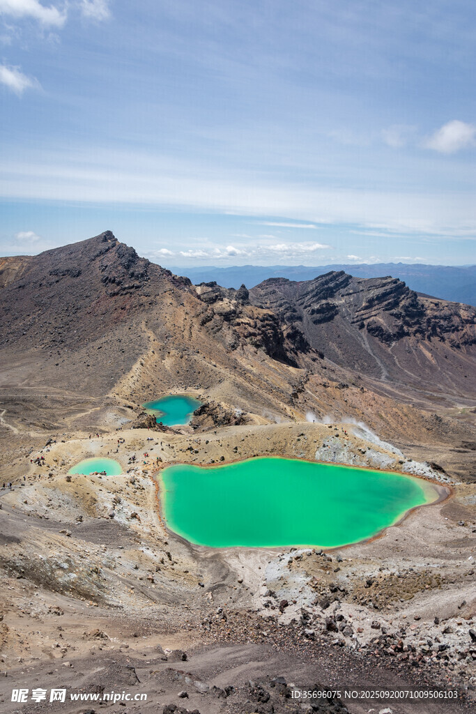 高山間的碧綠奇幻湖泊