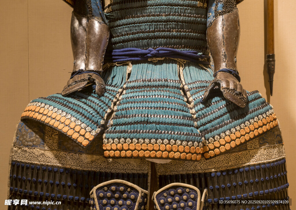 日本武士鎧甲局部特寫