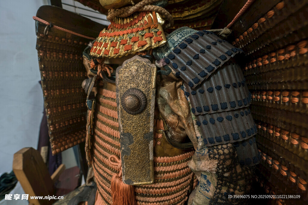 古代武士鎧甲特寫(xiě)