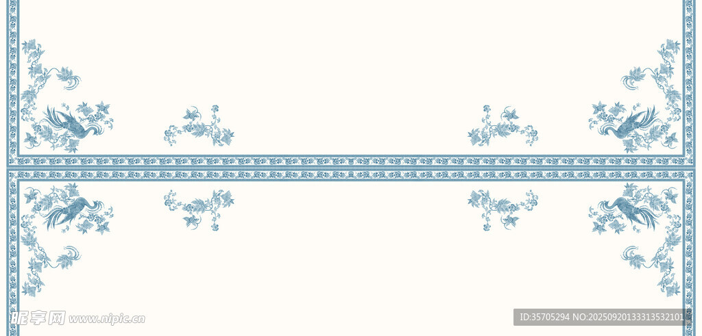 藍(lán)色雪花邊框裝飾圖案
