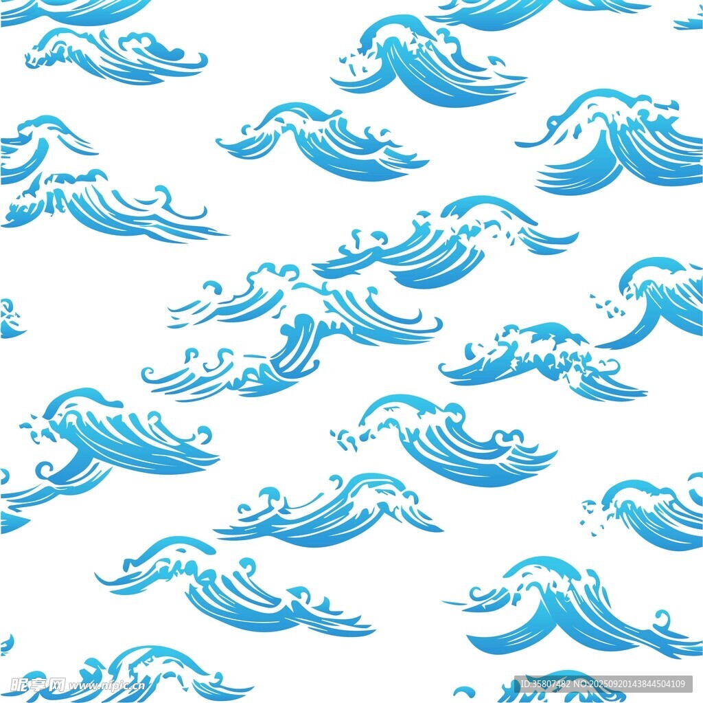 海浪無(wú)縫圖案