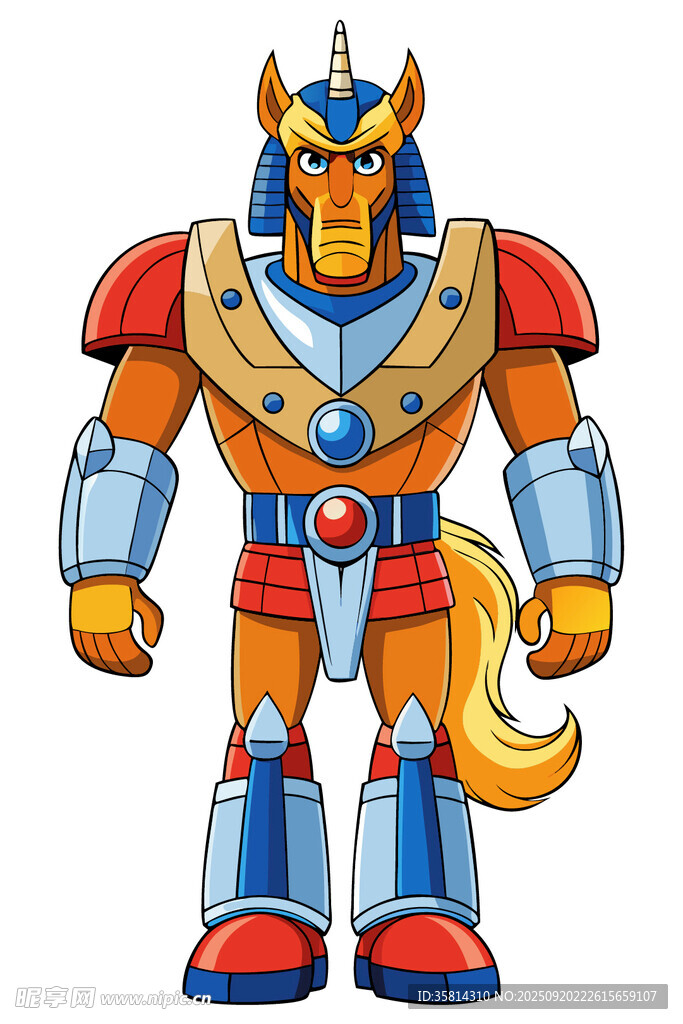 機械風格擬人化狐貍機器人