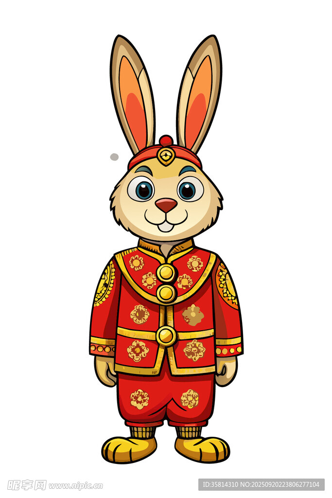 穿唐裝的可愛(ài)兔子