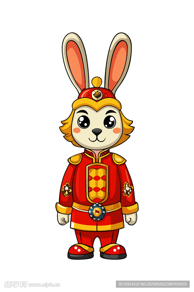 兔形象傳統(tǒng)服飾卡通角色