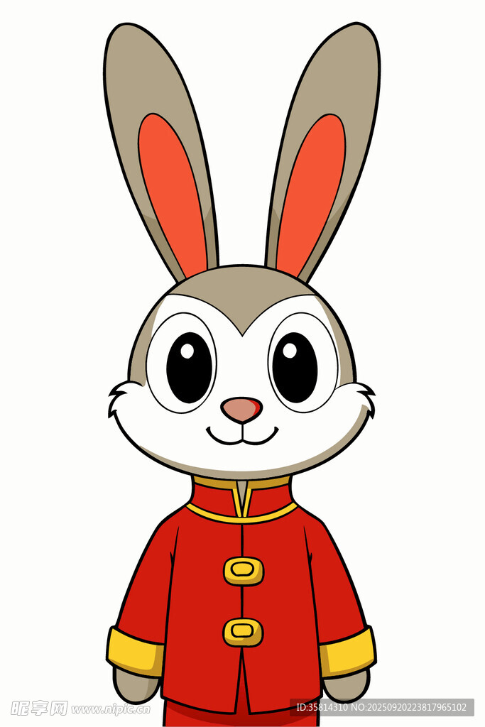 穿唐裝的可愛(ài)兔子