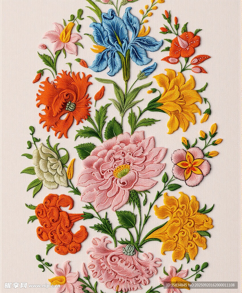 花卉 刺繡 圖案 