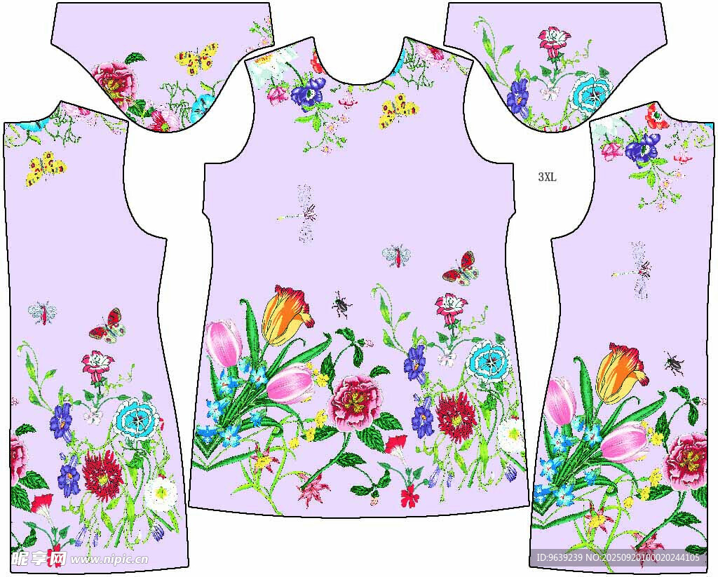 花卉刺繡上衣圖案設計