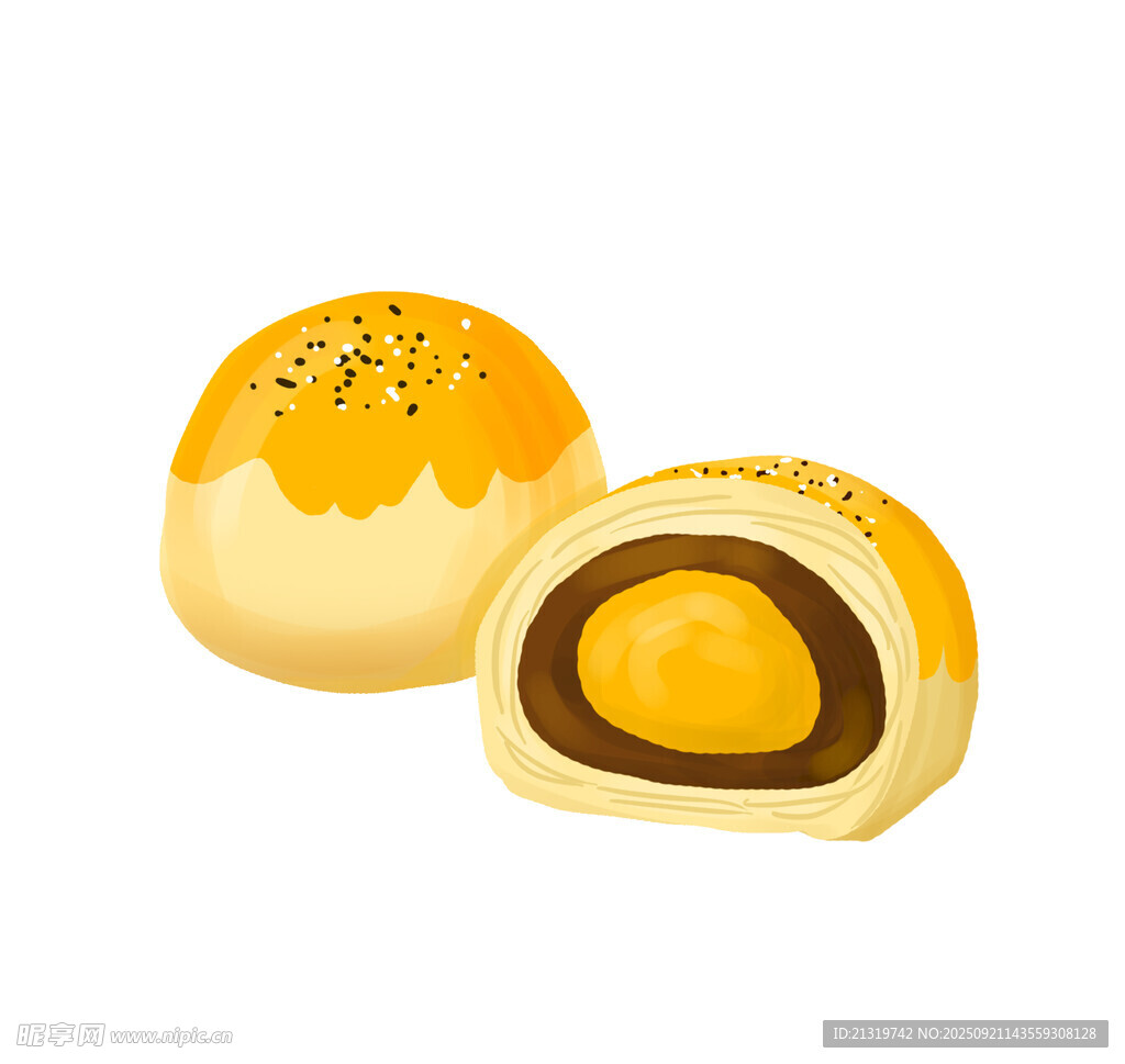 蛋黃酥插畫