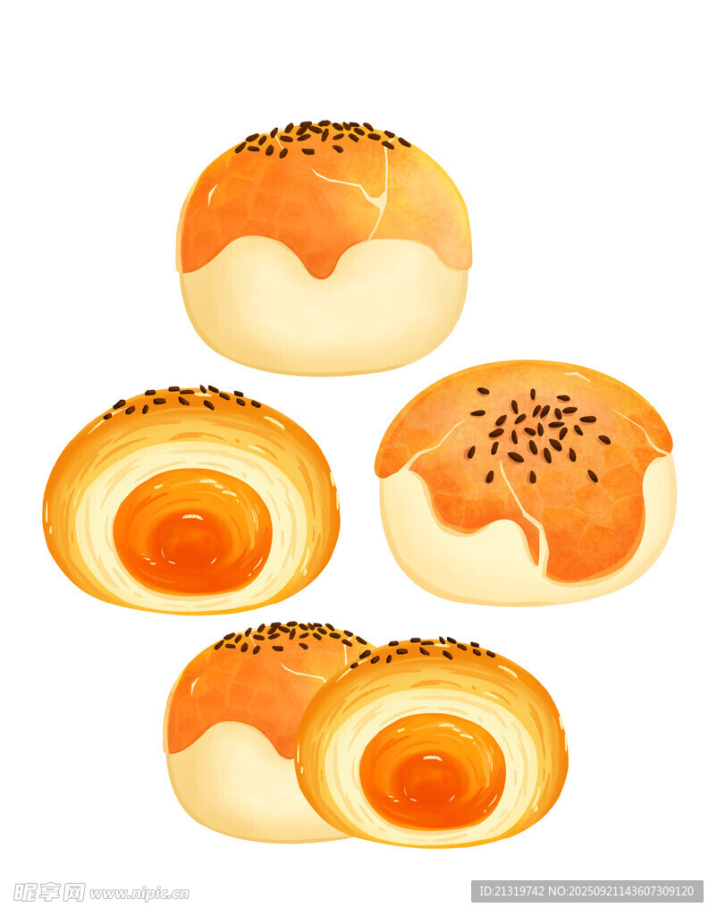 蛋黃酥插畫