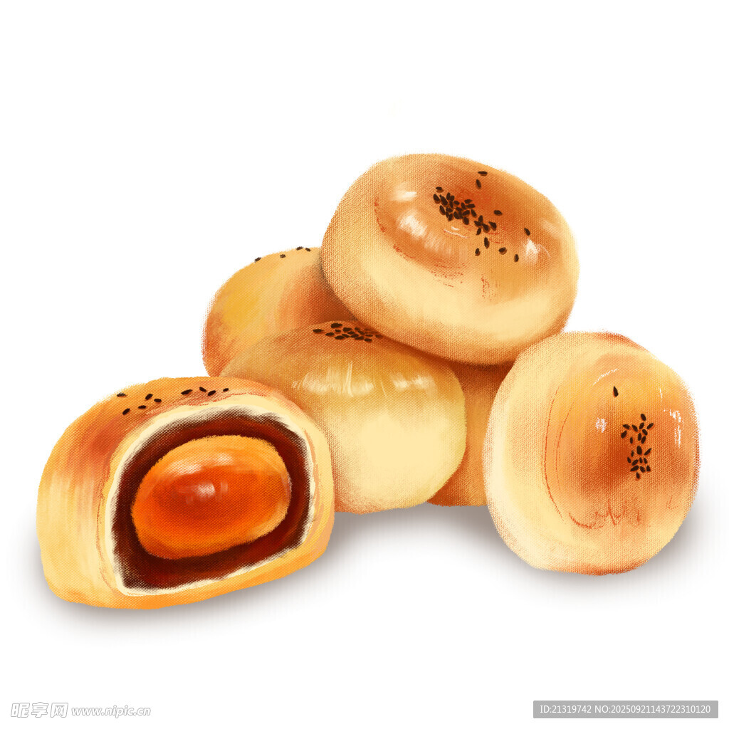 蛋黃酥插畫素材