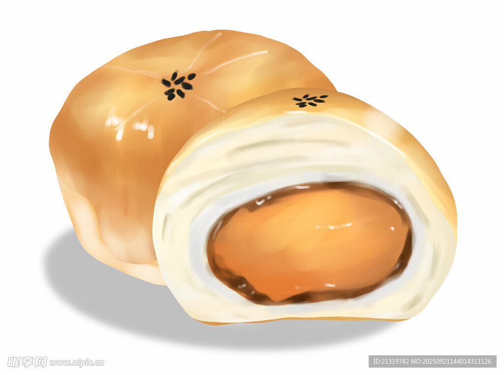 蛋黃酥插畫