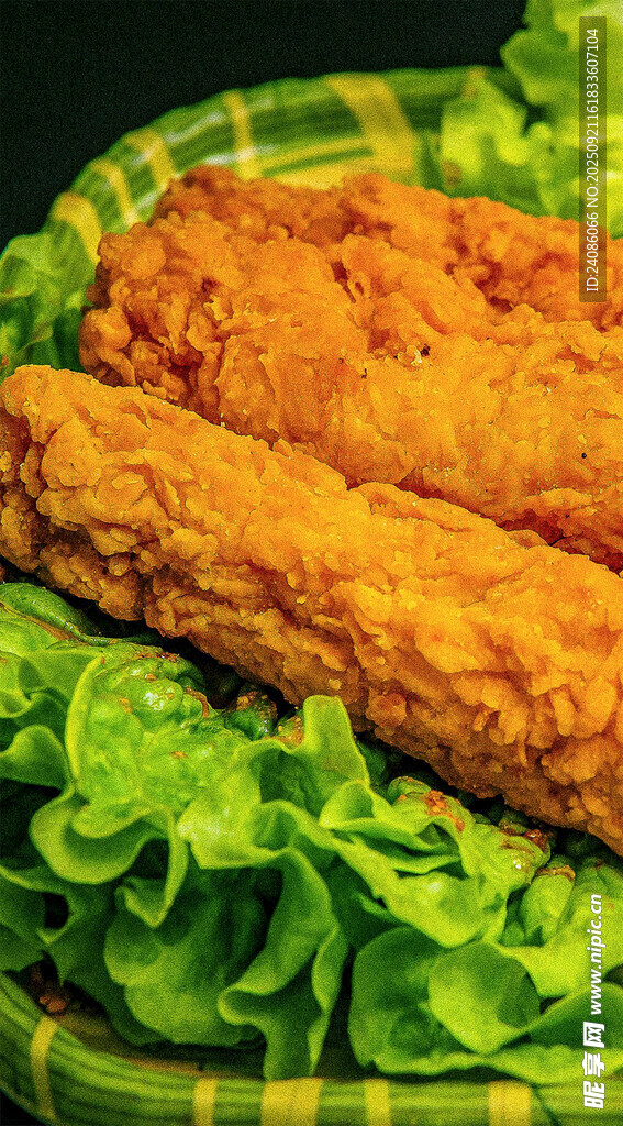 香酥炸物配鮮綠生菜