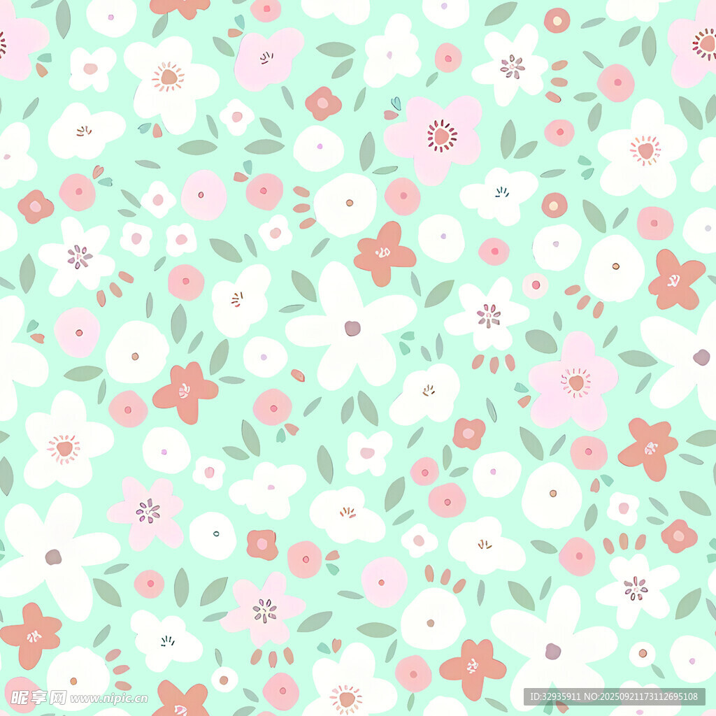 清新碎花圖案背景