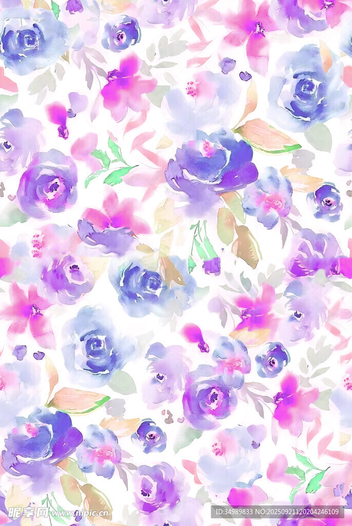 夢幻花卉圖案背景