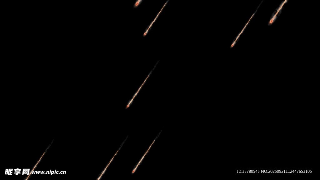 夜空中閃爍的流星軌跡