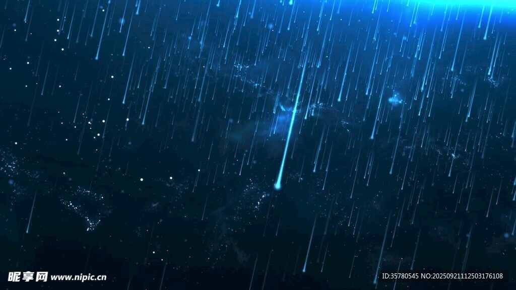 藍色流星夜空夢幻場景