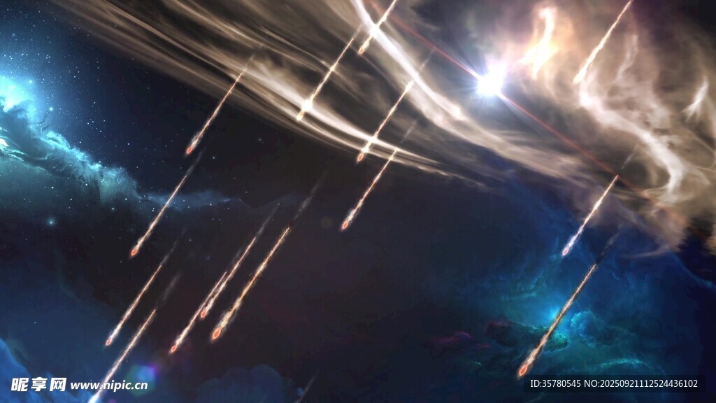 夢幻流星劃過深邃夜空
