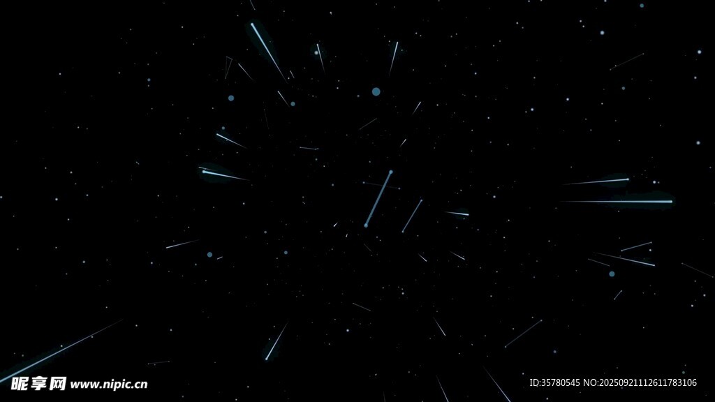 黑色背景下的閃爍光線