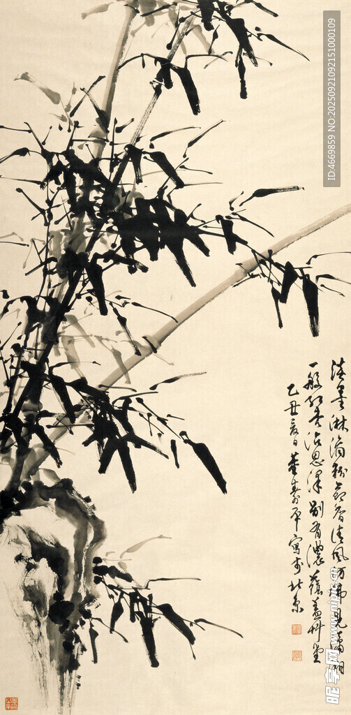 水墨繪竹圖