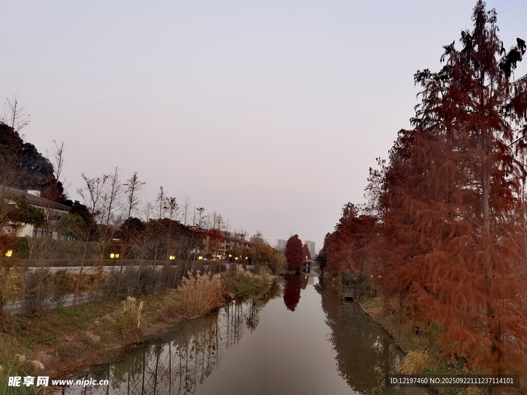秋日河畔美景