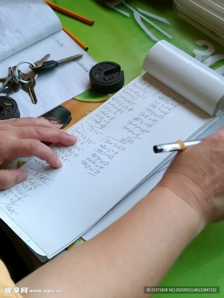 手寫筆記中的專注時刻