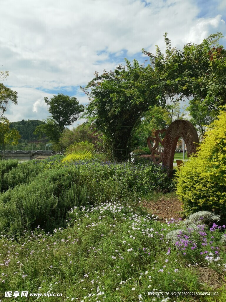 美麗庭院花園景觀一角
