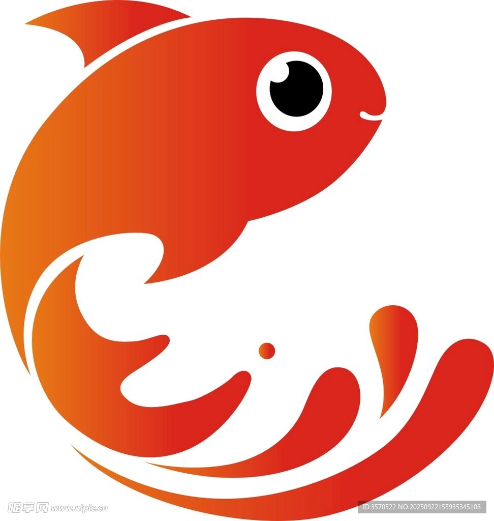 紅色靈動(dòng)小魚(yú)標(biāo)志設(shè)計(jì)