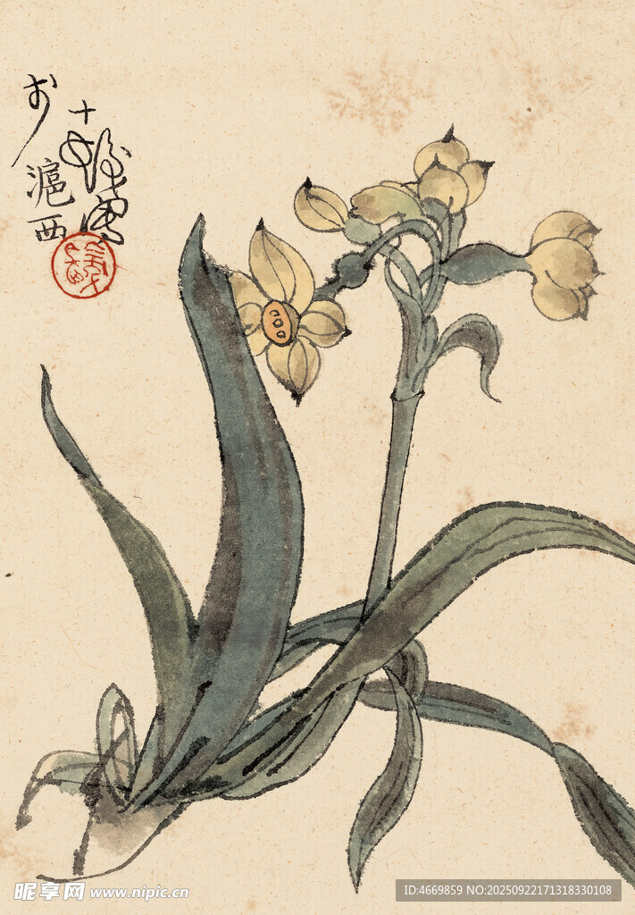 水墨蘭花圖