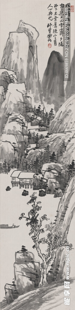 古風(fēng)山水墨畫場景