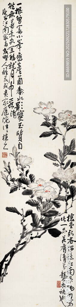 水墨花卉窗簾圖案設(shè)計