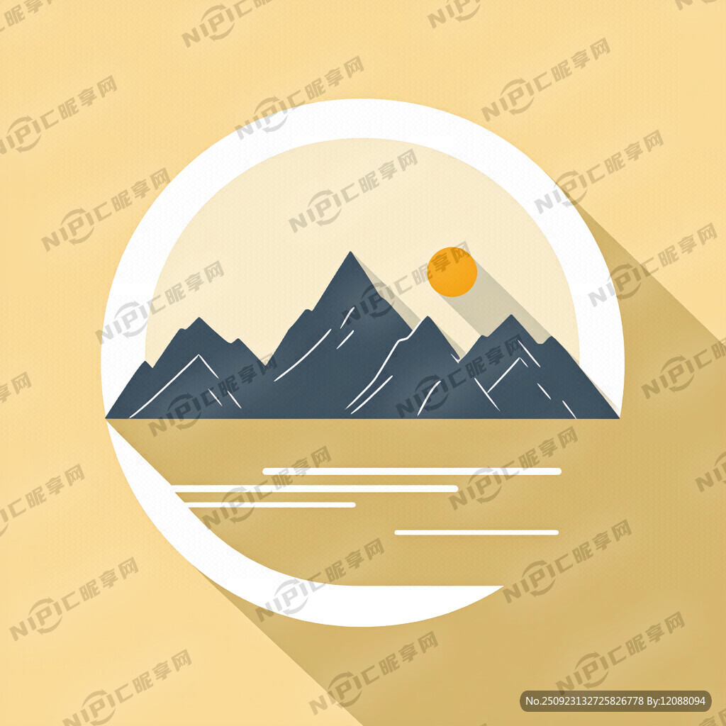 山與圓形元素的融合
