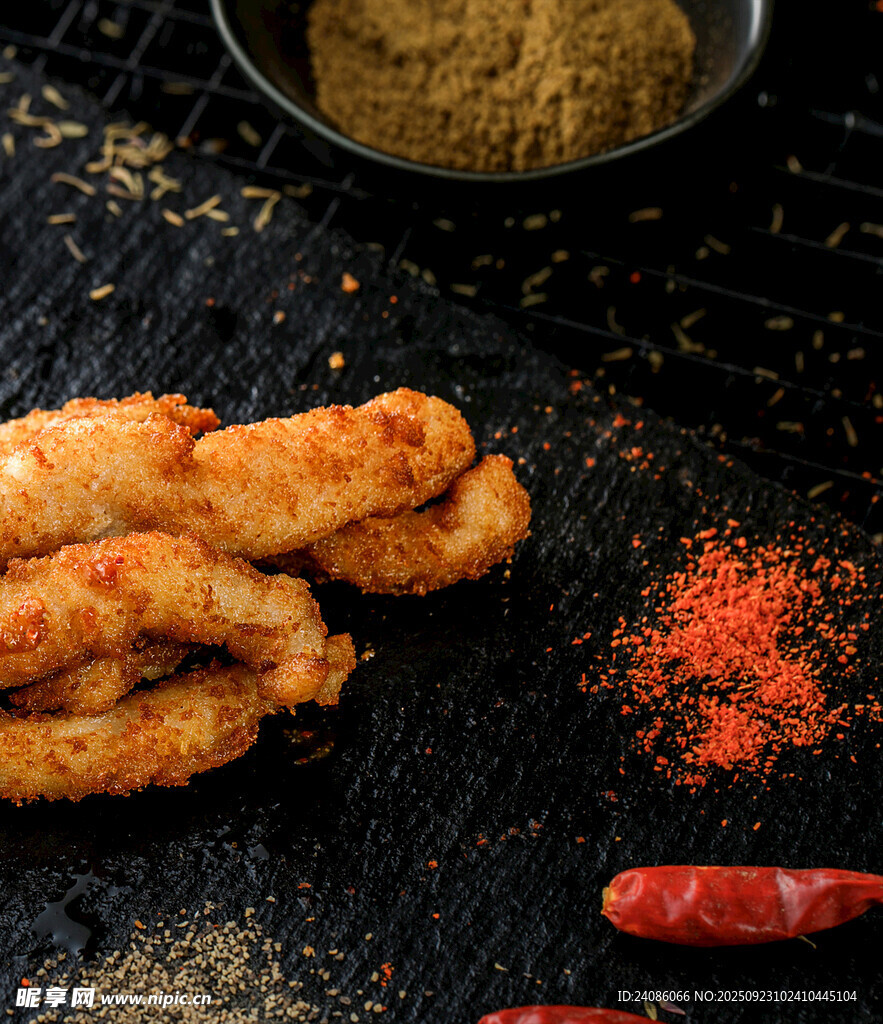 美味炸雞肉與多樣調(diào)料