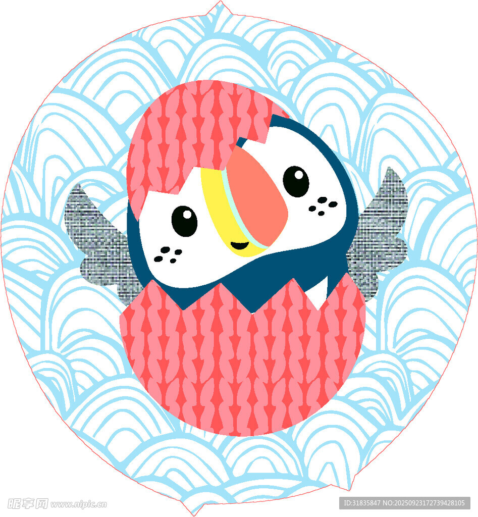 破殼小鳥(niǎo)卡通圖案