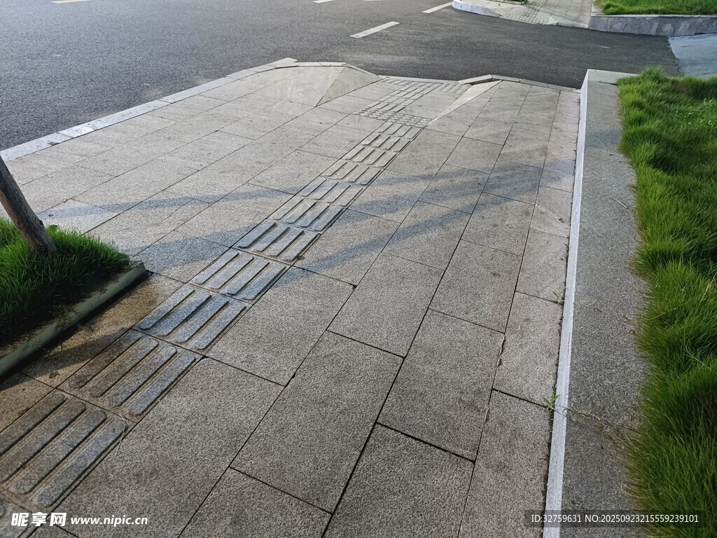 城市人行道與綠植景觀
