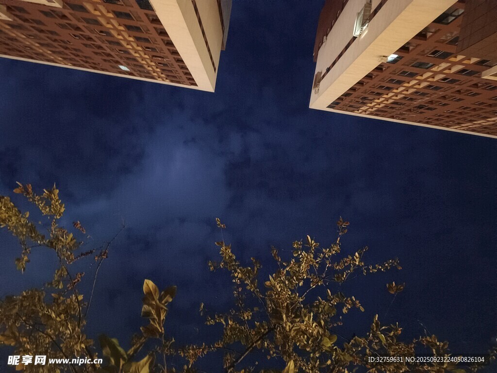 仰望樓宇間的夜空